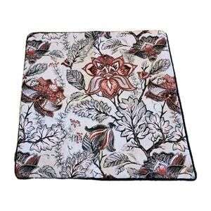 Black Red Jacquard Floral Decorative Pillow Cover Apolena 18 x 18" Whimsygoth